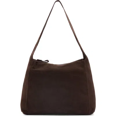 Mango Suede Shopper Bag In Chocolate