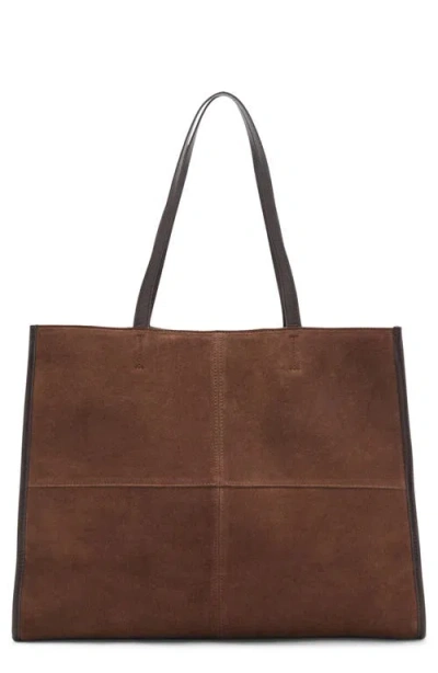 Mango Suede Shopper Bag In Green