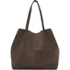 Mango Suede Shopper Bag In Brown