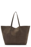 Mango Suede Shopper Bag In Khaki Brown