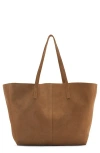 Mango Suede Shopper Bag In Leather