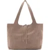 Mango Suede Shopper In Sand