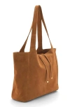 Mango Suede Shopper Tote In Brown