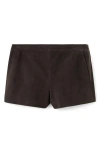 Mango Suede Shorts In Brown