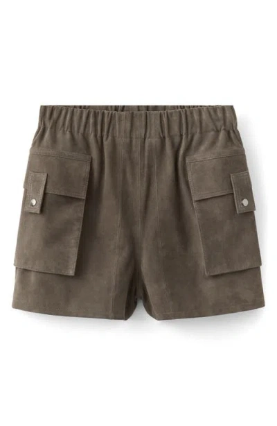 Mango Suede Shorts In Brown