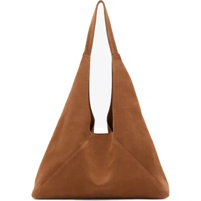 Mango Suede Shoulder Bag In Brown