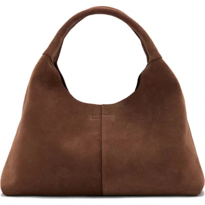 Mango Suede Shoulder Bag In Brown