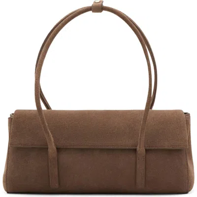 Mango Suede Shoulder Bag In Brown