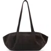 Mango Suede Shoulder Bag In Chocolate