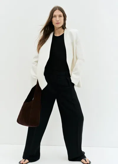 Mango Suede Shoulder Bag Chocolate