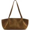 Mango Suede Shoulder Bag In Tobacco Brown