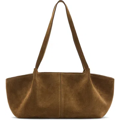 Mango Suede Shoulder Bag In Tobacco Brown