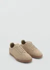 Mango Suede Sneakers Sand In Sand