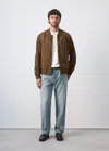 Mango Suede-effect Bomber Jacket In Brown