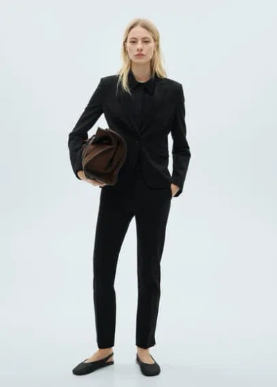Mango Blazer Costume Poches Noir - Femme - 46 -