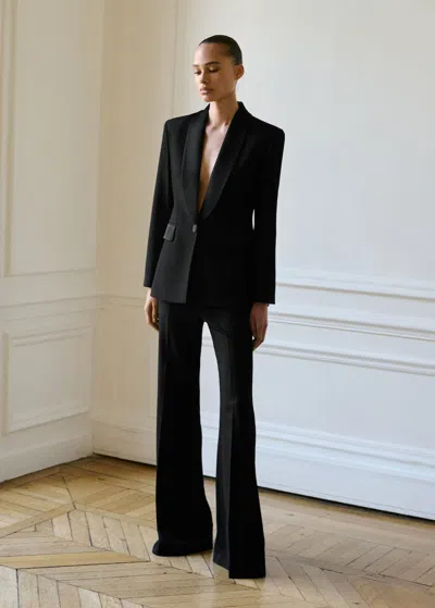 Mango Suit Jacket With Satin Details Black