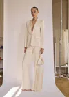Mango Suit Jacket With Satin Lapels In Off White