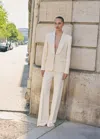 Mango Blazer Costume Revers Satinés Blanc Cassé - Femme - Xl -  In White