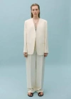 Mango Suit Jacket Without Lapels Ecru In Ecru