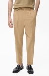 Mango Tailored Slim Fit Pants In Nude