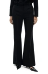 Mango Suit Pants With Satin Waistband In Black