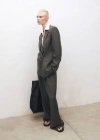 Mango Suit Trousers With Belt Clips Khaki In Khaki