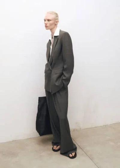 Mango Suit Trousers With Belt Clips Khaki