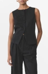 Mango Round Neck Waistcoat Co-ord In Black