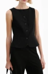 Mango Suit Vest In Black