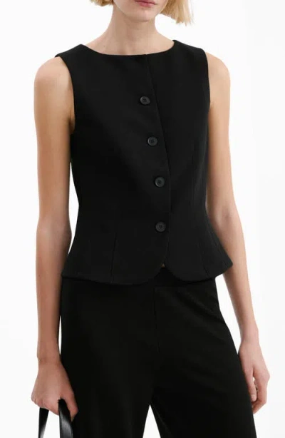 Mango Suit Vest In Black