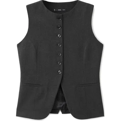 Mango Suit Vest In Gray