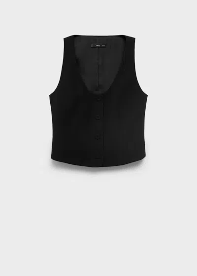 Mango Gilet Noir - Femme - 4xl -