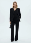 Mango Suit Waistcoat With Buttons Black In Black