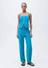 Mango Suit Waistcoat With Open Back Blue