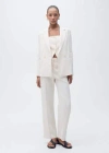 MANGO SUIT WAISTCOAT WITH OPEN BACK ECRU