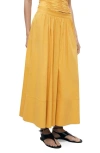 Mango Sunny Cotton Blend Skirt In Yellow