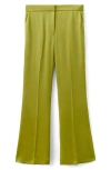 Mango Sunset Hammered Satin Pants In Green