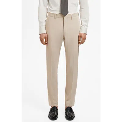 Mango Super Slim Fit Stretch Suit Pants In Neutral