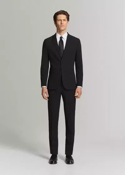 Mango Super Slim-fit Suit Jacket In Stretch Fabric In Black