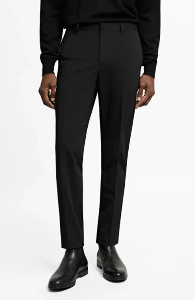 MANGO MANGO SUPERSLIM FIT FLAT FRONT STRETCH DRESS PANTS