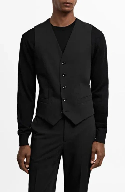 Mango Superslim Fit Black Stretch Vest
