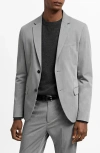 Mango Superslim Fit Grey Stretch Sport Coat In Gray