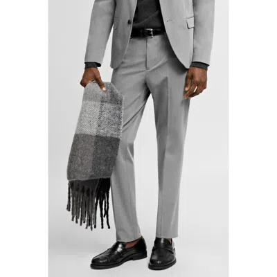 Mango Superslim Fit Heathered Grey Flat Front Stretch Dress Pants