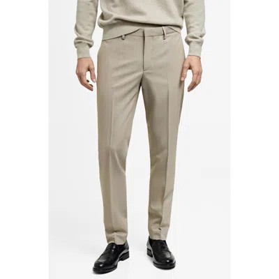Mango Superslim Fit Stretch Dress Pants In Beige