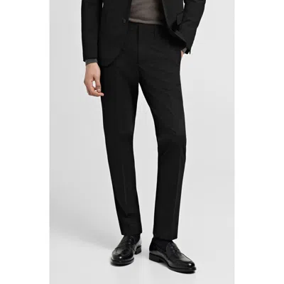Mango Superslim Fit Stretch Dress Pants In Black
