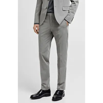 Mango Superslim Fit Stretch Dress Trousers In Grey