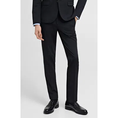 Mango Superslim Fit Stretch Dress Pants In Navy
