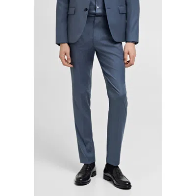 Mango Superslim Fit Stretch Dress Pants In Sky Blue