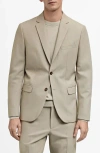Mango Superslim Fit Stretch Sport Coat In Beige