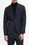 Mango Superslim Fit Stretch Sport Coat In Dark Navy